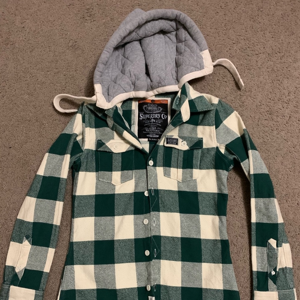 Super Dry Thick fannel with hoodie